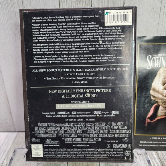 Schindlers List DVD 2004 - Widescreen Edition Vintage - Picture 5 of 6